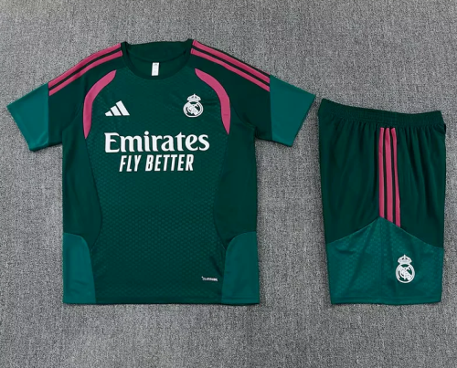 Adult Uniform 2026-2027 Real Madrid Green Soccer Training Jersey and Shorts Football Kits