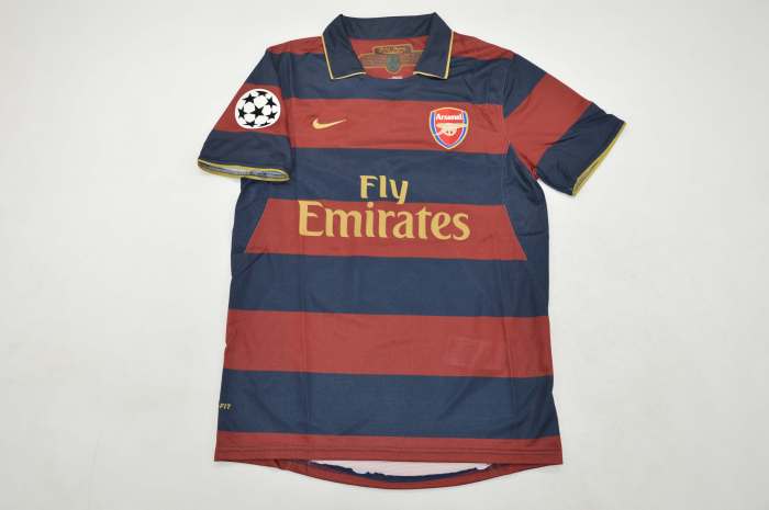 with UCL Patch Retro Jersey 2007-2008 Arsenal FABREGAS 4 Third Away Soccer Jersey Vintage Football Shirt
