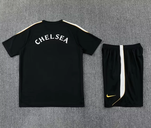 Adult Uniform 2026-2027 Chelsea Black Soccer Training Jersey and Shorts Football Kits