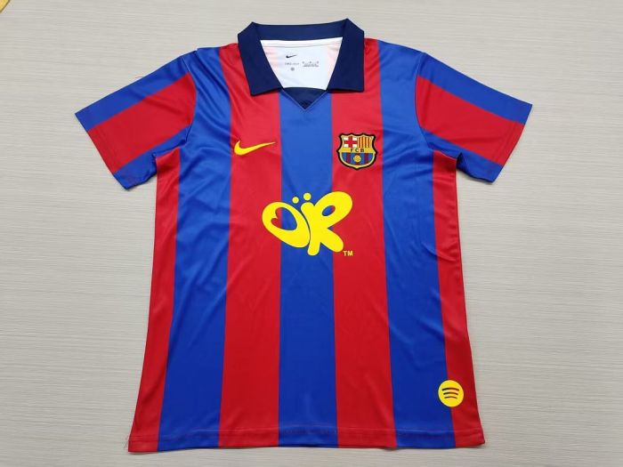 OR Version Retro Jersey 2003-2004 Barcelona Retro Model Olivia Version Home Soccer Jersey Vintage Camisetas de Futbol