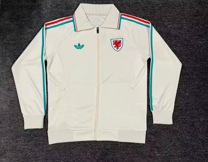 2026 Wales White Soccer Windbreaker Jacket Football Jacket