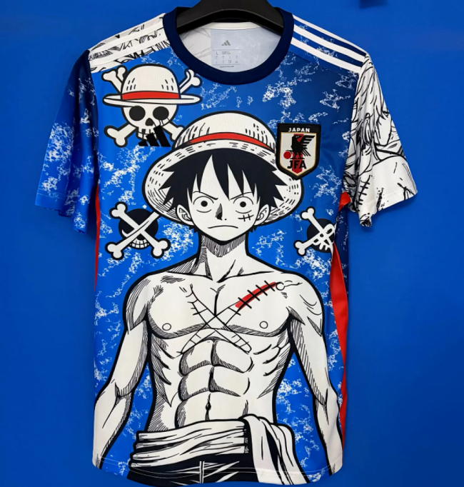 Fan Version 2026 Japan Blue/White Comic Soccer Jersey Football Shirt