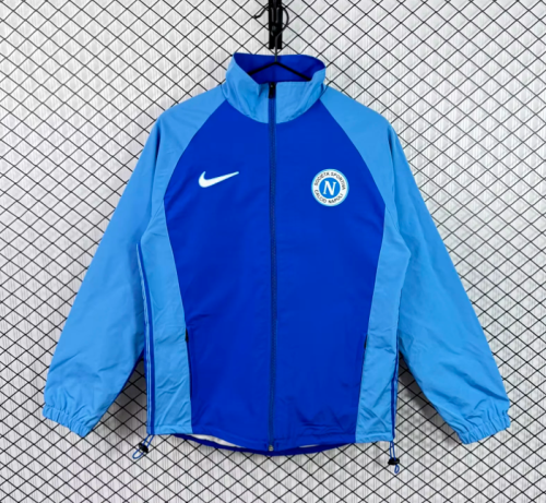 Retro Jacket 1998-1999 Napoles Blue Soccer Windbreaker Jacket Napoli Football Jacket