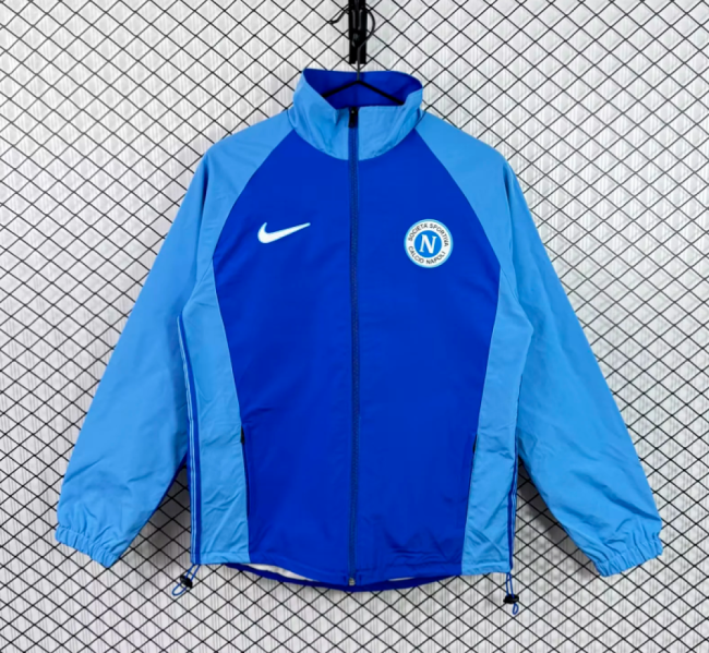 Retro Jacket 1998-1999 Napoles Blue Soccer Windbreaker Jacket Napoli Football Jacket