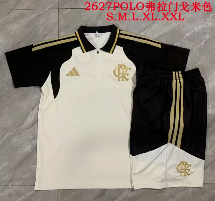 Adult Uniform 2026-2027 Flamengo White Soccer Polo and Shorts Football Kits