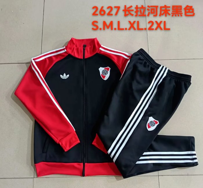 2026-2027 River Plate Black/Red Soccer Tracksuit Jacket Football Jacket and Pants
