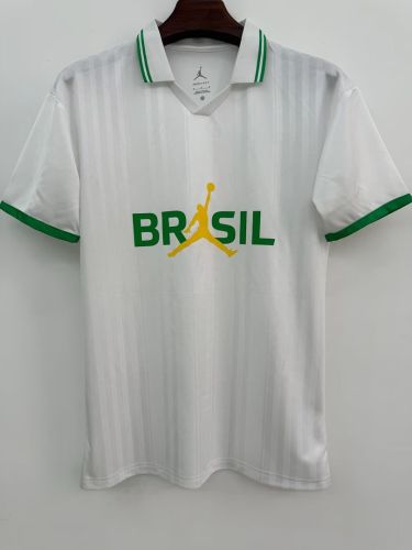 Fan Version 2026 Brazil AJ Soccer Polo White Brasil Camisetas de Futbol