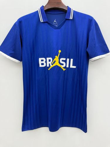 Fan Version 2026 Brazil AJ Soccer Polo Blue Brasil Camisetas de Futbol