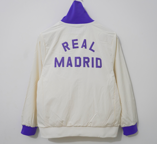 2026-2027 Real Madrid White/Purple Soccer Windbreaker Jacket Football Jacket