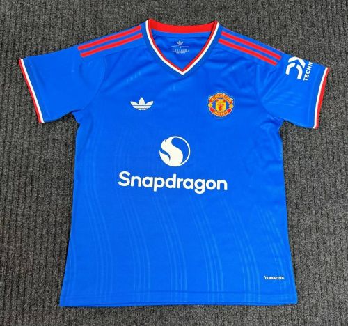 Fans Version 2026-2027 Manchester United Away Blue Soccer Jersey Man United Football Shirt