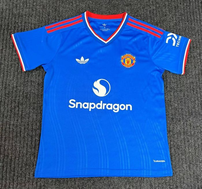 Fans Version 2026-2027 Manchester United Away Blue Soccer Jersey Man United Football Shirt