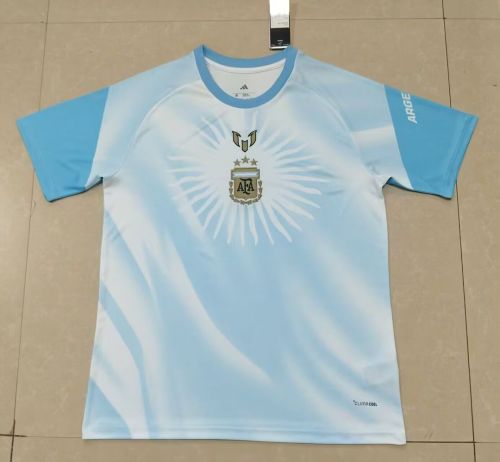 Fan Version 2026 Argentina Light Blue/White Soccer Pre-match Jersey Football Shirt