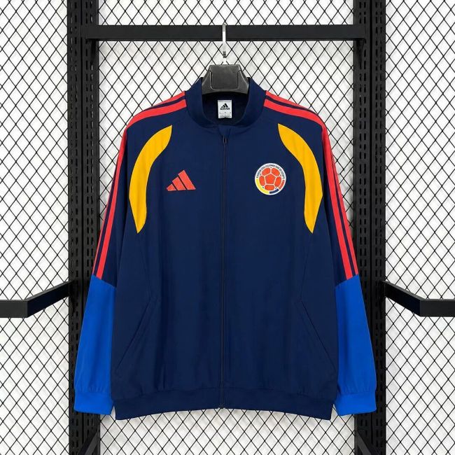 2026-2027 Colombia Dark Blue Soccer Windbreaker Jacket Football Jacket