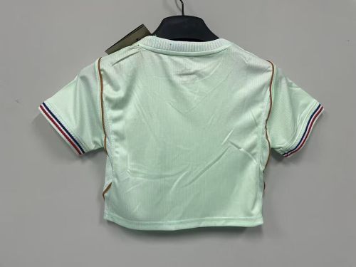 Women 2026 France Away Crop Soccer Shirt Girl Football Jersey