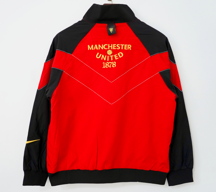Retro Jacket 2006-2007 Manchester United Red/Black Soccer Windbreaker Jacket Football Jacket