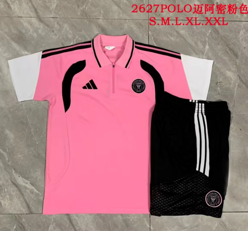 Adult Uniform 2026-2027 Inter Miami Pink Soccer Polo and Shorts Football Kits