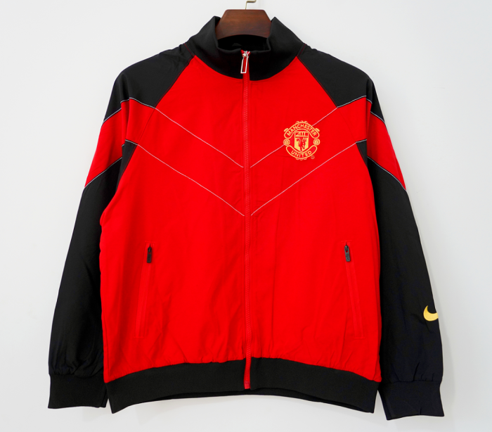 Retro Jacket 2006-2007 Manchester United Red/Black Soccer Windbreaker Jacket Football Jacket