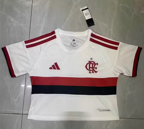 Women 2026-2027 Flamengo Away White Crop Soccer Shirt Girl Football Jersey