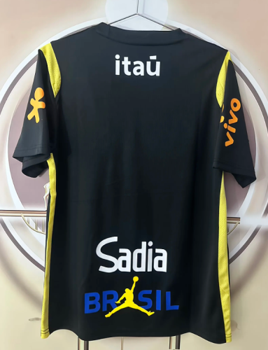 with Sponor Logos Fan Version 2026 Brazil Black Soccer Training Jersey Brasil Camisetas de Futbol