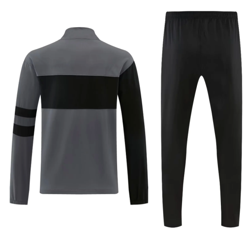 2026-2027 Inter Milan Grey/Black Soccer Tracksuit Jacket Football Jacket and Pants