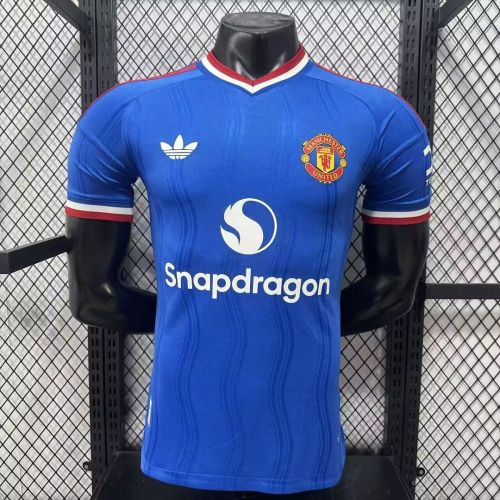 Player Version 2026-2027 Manchester United Away Blue Soccer Jersey Football Shirt