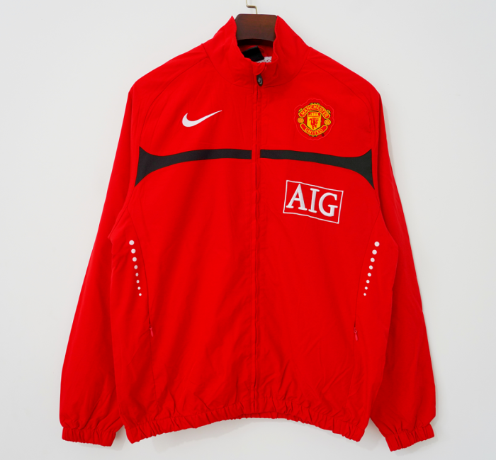 Retro Jacket 2010-2011 Manchester United Red Soccer Windbreaker Jacket Football Jacket