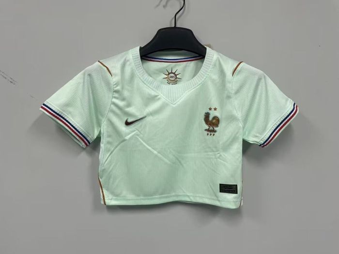 Women 2026 France Away Crop Soccer Shirt Girl Football Jersey