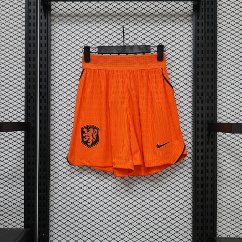 Player Version 2026 Netherlands Home Soccer Shorts Orange Football Shorts