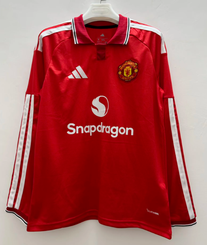 Long Sleeve 2026-2027 Manchester United Home Soccer Jersey Football Shirt