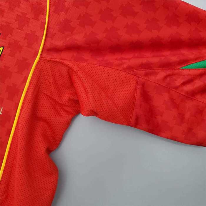 with Front Lettering Retro Jersey 2004 Portugal Home Soccer Jersey Vintage Football Shirt