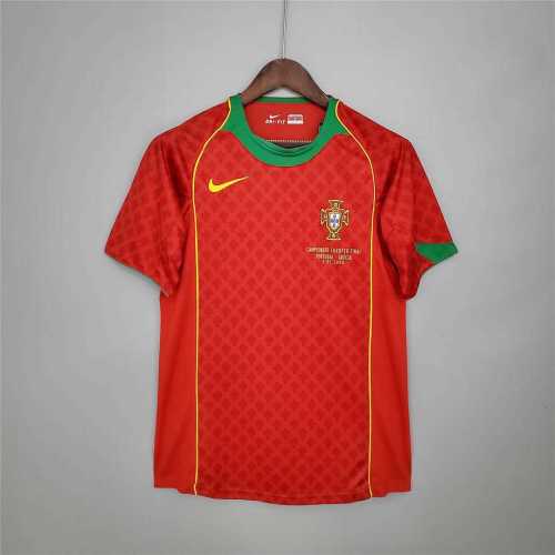 with Front Lettering Retro Jersey 2004 Portugal Home Soccer Jersey Vintage Football Shirt