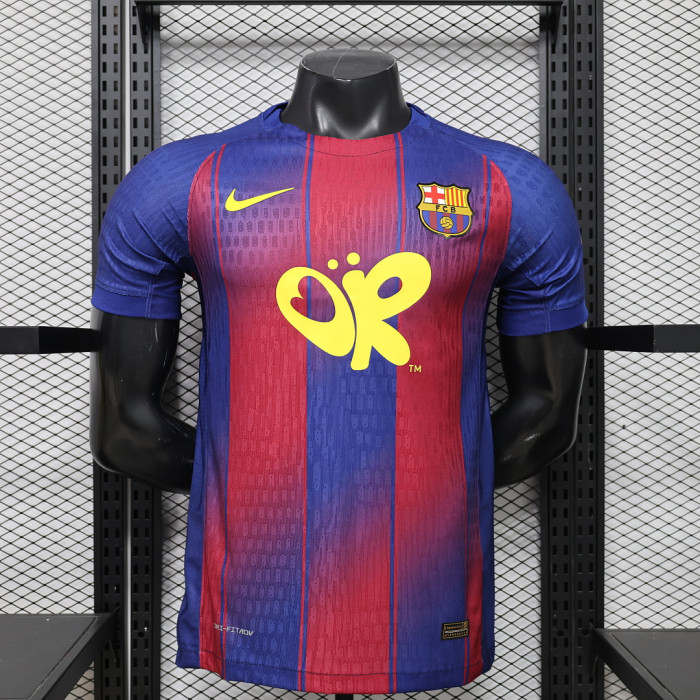 OR Version Barca Camisetas de Futbol Player Version 2025-2026 Barcelona X Olivia Rodrigo Home Soccer Jersey