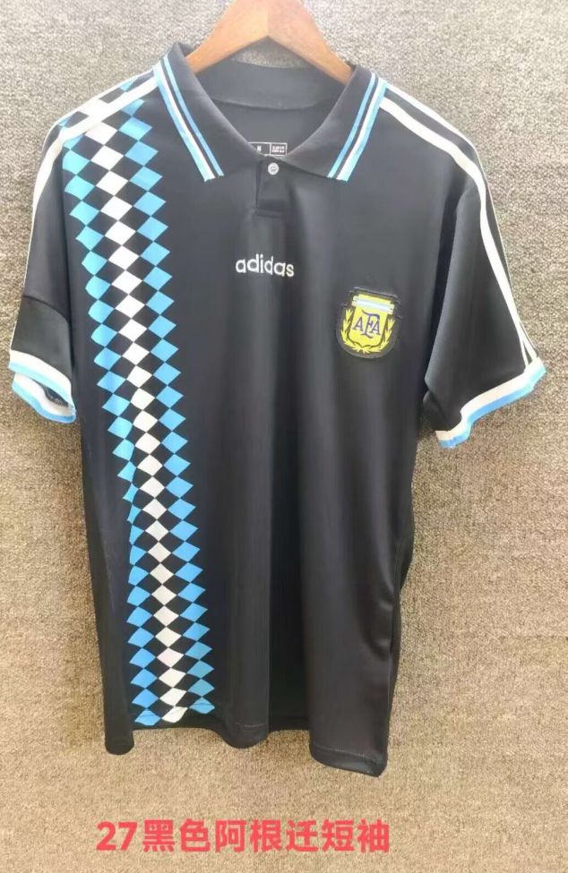 Fan Version 2026 Argentina Black Retro Model Soccer Polo Football Shirt