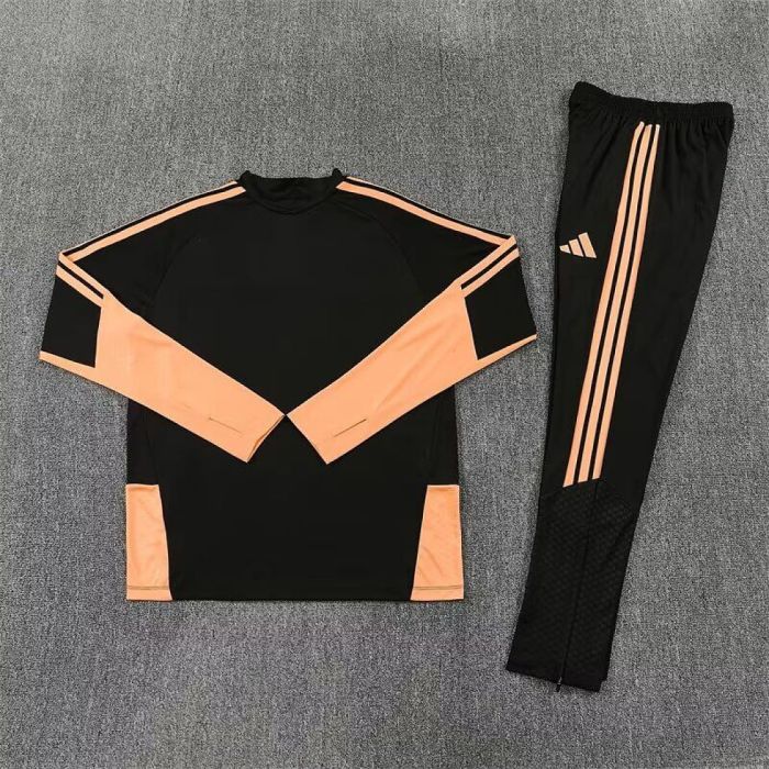 2026-2027 Arsenal Black/Orange Soccer Training Sweater and Pants Football Kit