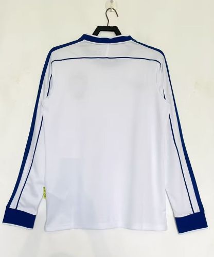 Long Sleeve Retro Jersey 1998 Brazil Away White Soccer Jersey Brasil Camisetas de Futbol