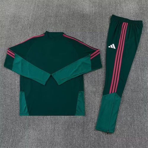 2026-2027 Real Madrid Green/Pink Soccer Training Sweater and Pants Football Kit