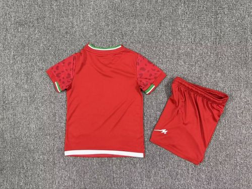 Youth Uniform Kids Kit 2026 Iran Away Red Soccer Jersey Shorts Child Football Set