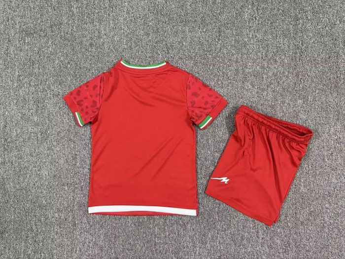 Youth Uniform Kids Kit 2026 Iran Away Red Soccer Jersey Shorts Child Football Set