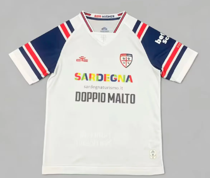 Fan Version 2026-2027 Cagliari Away White Soccer Jersey Football Shirt