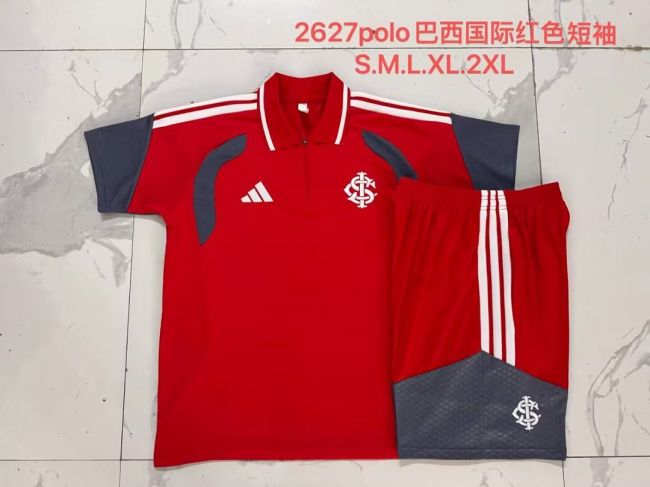 Adult Uniform 2026-2027 Sport Club Internacional Red Soccer Polo and Shorts Brasil Internacional Football Kits