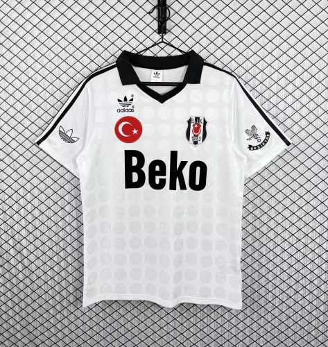 Retro Jersey 1990-1991 Besiktas J.K. Home Soccer Jersey Vintage Beşiktaş Gain Football Shirt