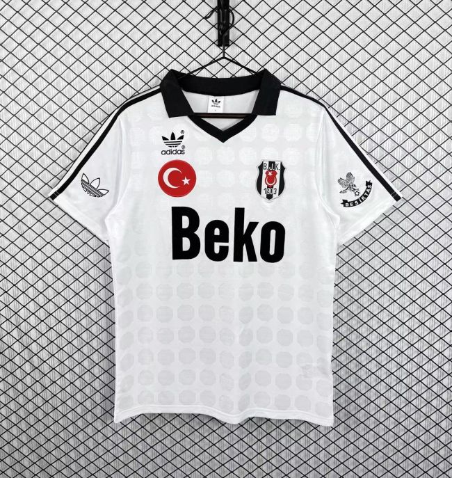 Retro Jersey 1990-1991 Besiktas J.K. Home Soccer Jersey Vintage Beşiktaş Gain Football Shirt