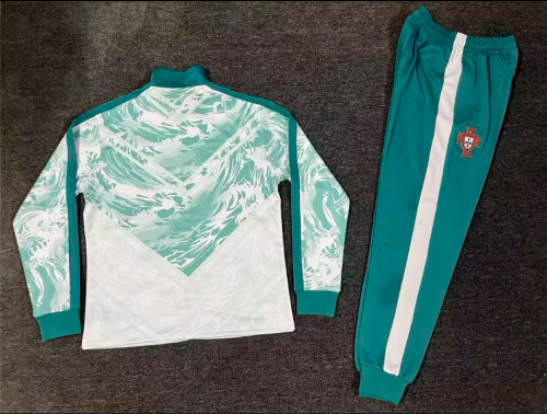 2026-2027 Portugal White/Green Soccer Windbreaker Tracksuit Jacket Football Jacket and Pants