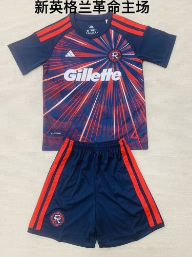 Youth Uniform Kids Kit 2026-2027 New England Revolution Home Soccer Jersey Shorts Child Football Set