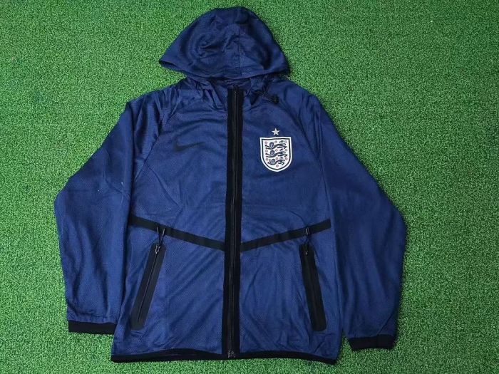 2026-2027 England Dark Blue World Cup Mesh Anthem Jacket Soccer Windbreaker Jacket Football Jacket