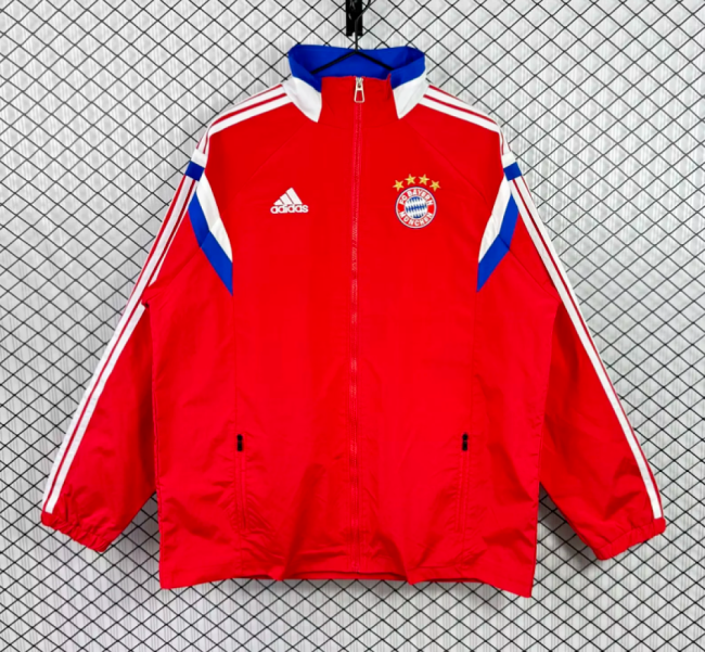 Retro Jacket 2014-2015 Bayern Munich Red Soccer Windbreaker Jacket Football Jacket