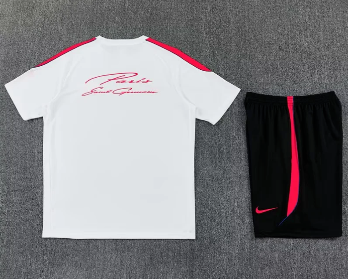 Adult Uniform 2026-2027 PSG White/Red Soccer Training Jersey and Shorts Football Kits