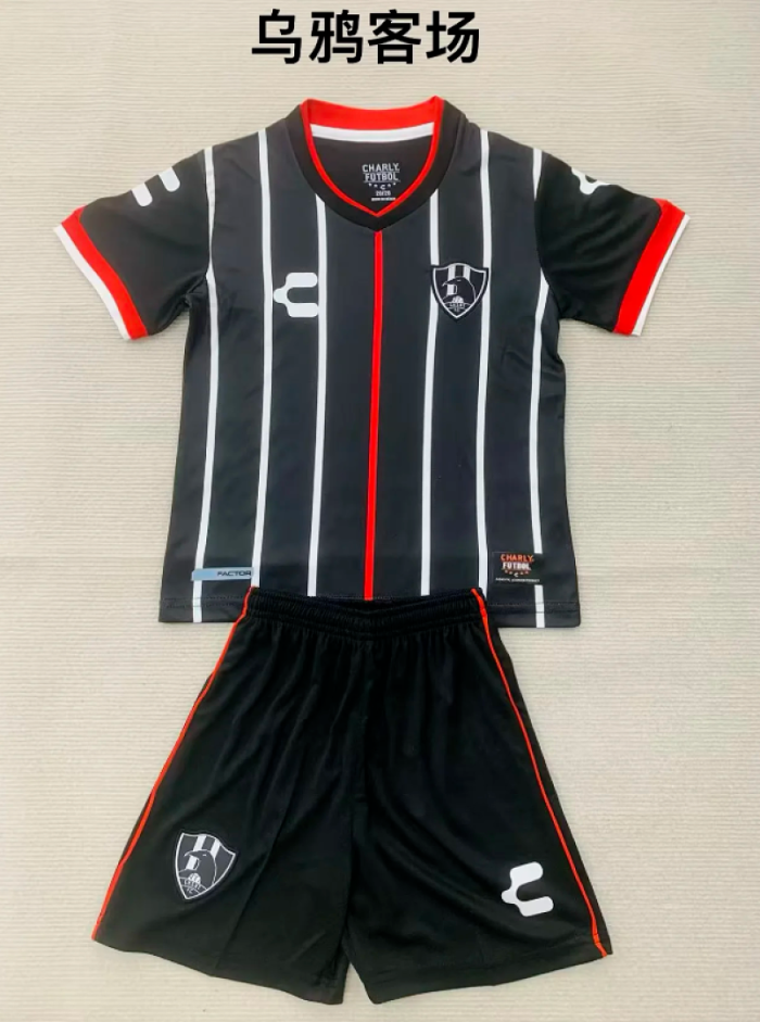 Youth Uniform Kids Kit 2026-2027 Cuervos Away Soccer Jersey Shorts Child Football Set