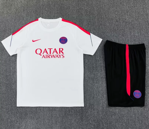 Adult Uniform 2026-2027 PSG White/Red Soccer Training Jersey and Shorts Football Kits