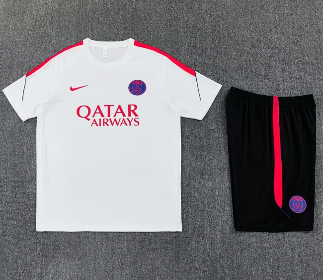 Adult Uniform 2026-2027 PSG White/Red Soccer Training Jersey and Shorts Football Kits